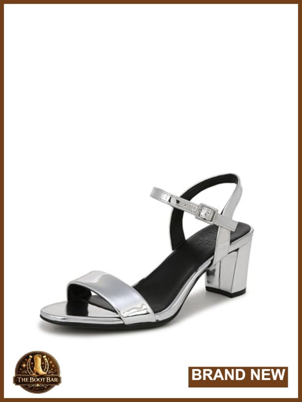 Women's Heeled Sandal with Block Heel, Adjustable Buckle